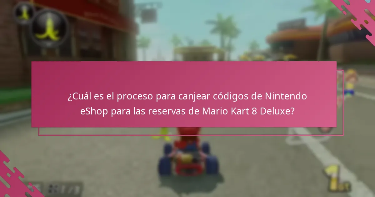 ¿Qué restricciones se aplican al canje de códigos de Nintendo eShop para reservas?